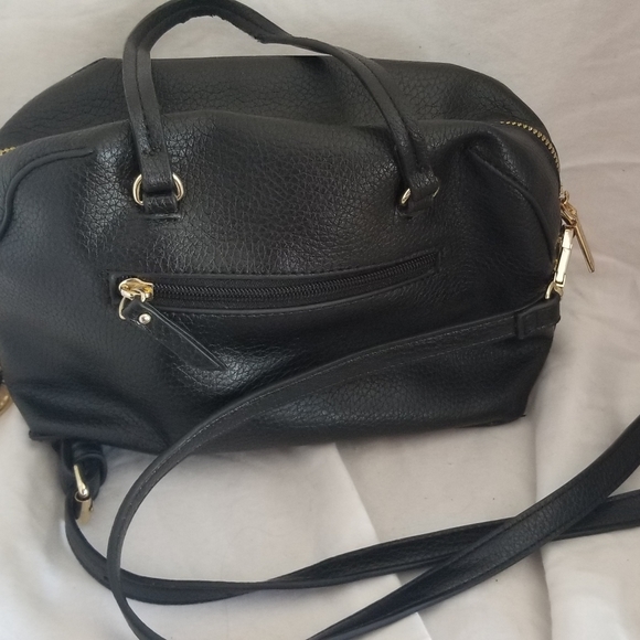 Anne Klein black 3 ajustable long strap & double handled purse - Picture 3 of 10